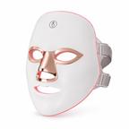 GLOWMASK 7-color LED mask — white and rose gold finish, touch control