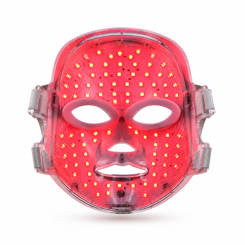 Inside the LUMEN mask — 90 LED beads, red 630nm mode on