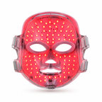Inside the GLOWMASK mask — 90 LED beads, red 630nm mode on