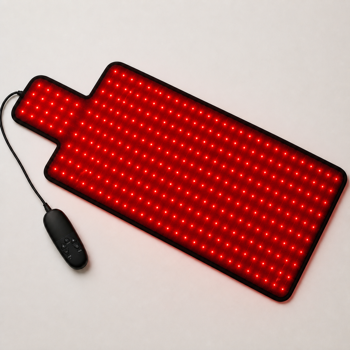 Red light therapy waist belt worn around the lower back