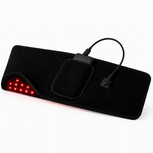 Red light therapy waist belt on a white background